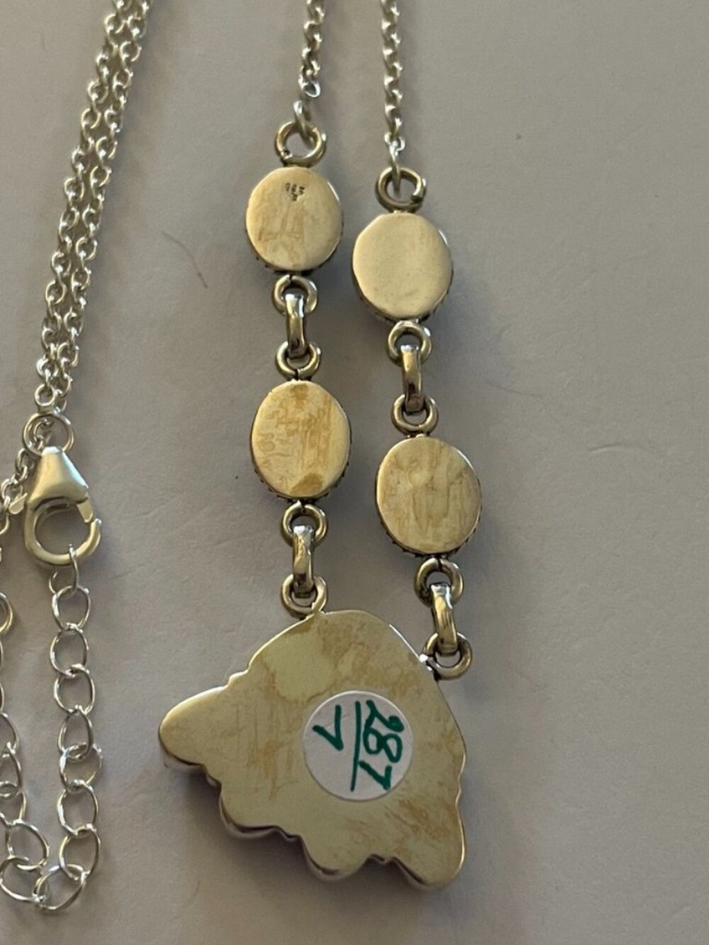 NEW Sterling Silver Necklace Turquoise Dainty Minimalist Lightweight 16.5-18.5" - Picture 9 of 12